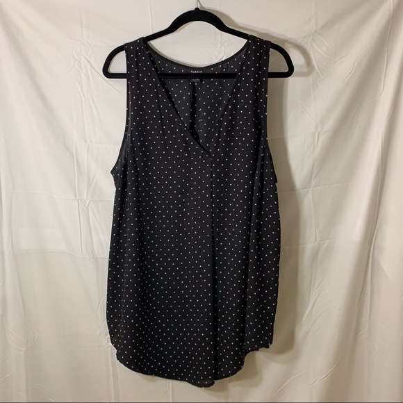 torrid Tops - Torrid Blouse Black & White Polka Dot Sleeveless Georgette Tank Size 2X